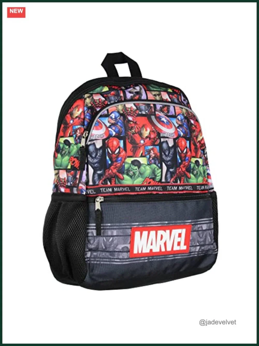 Avengers Superhero Backpack for Kids with Water Bottle Pockets, Padded Straps,